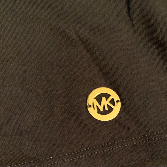 Olive green ruffle sleeve Michael Kors top. Size Large - Picture 2 of 5